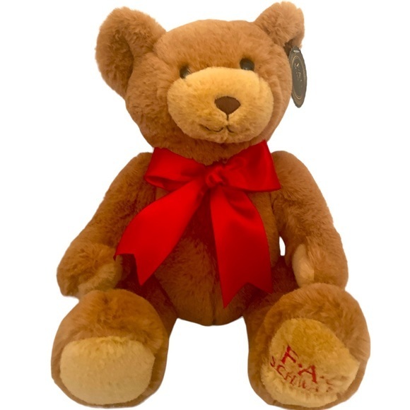 FAO Schwarz Toys Fao Schwarz Teddy Bear Brown With Red Ribbon 22